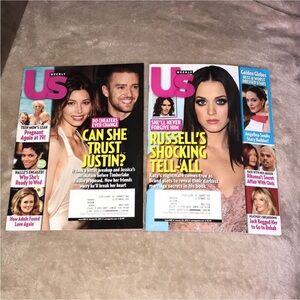 US Weekly magazines January 2012 bundle of two vintage magazines